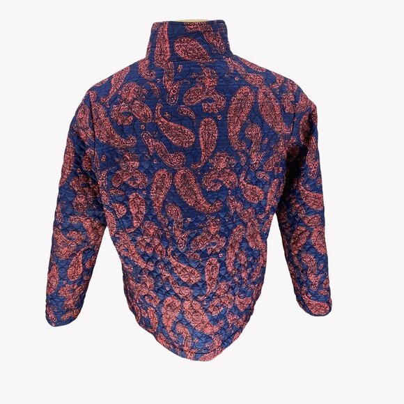 Lands End Womens 2X Quilted Paisley Jacket Primaloft Insulation Full Zip - Picture 3 of 6